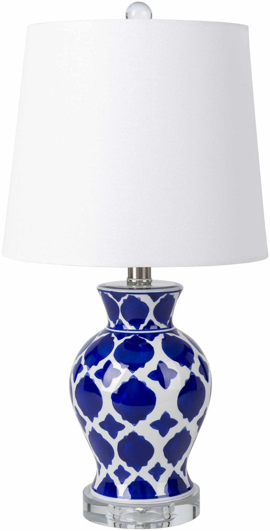 Pangian White & Blue Patterned Ceramic Table Lamp - Quahog Bay Bedding