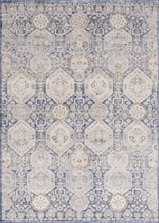 Parkerfield Navy & Beige Area Rug - Medium Pile Rugs - Quahog Bay Bedding