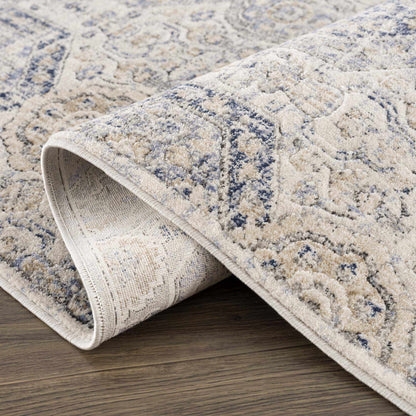 Parkerfield Cream & Blue Area Rug - Traditional Style Rugs - Quahog Bay Bedding