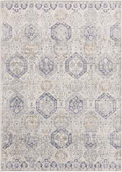 Parkerfield Cream & Blue Area Rug - Traditional Style Rugs - Quahog Bay Bedding