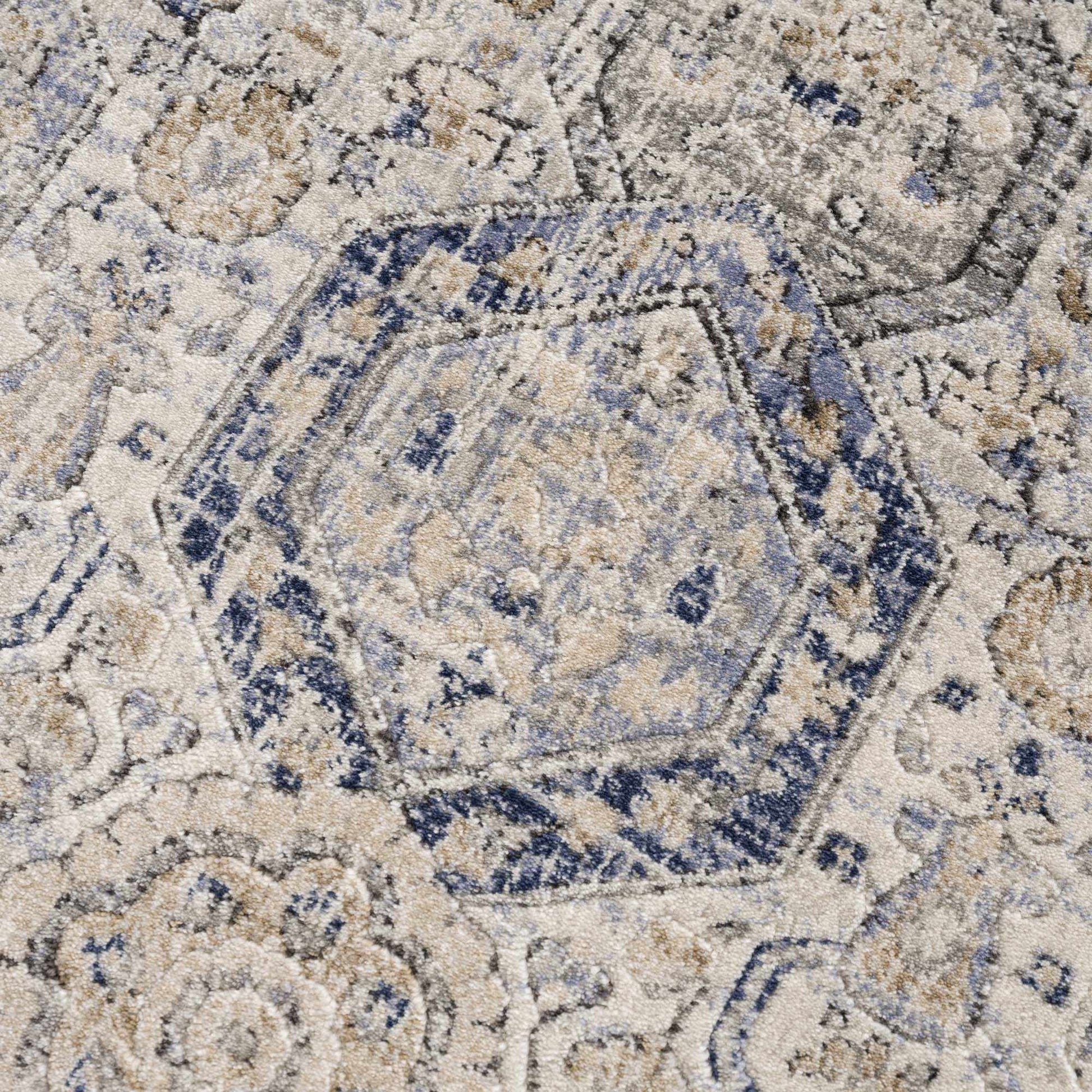 Parkerfield Cream & Blue Area Rug - Traditional Style Rugs - Quahog Bay Bedding