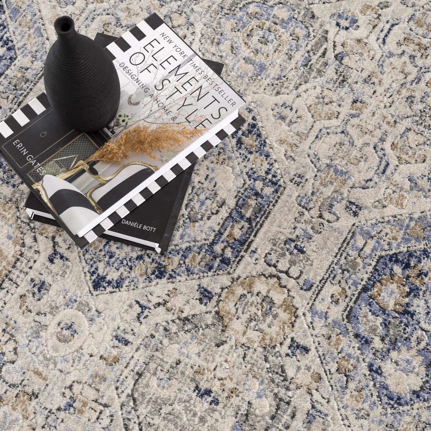 Parkerfield Cream & Blue Area Rug - Traditional Style Rugs - Quahog Bay Bedding