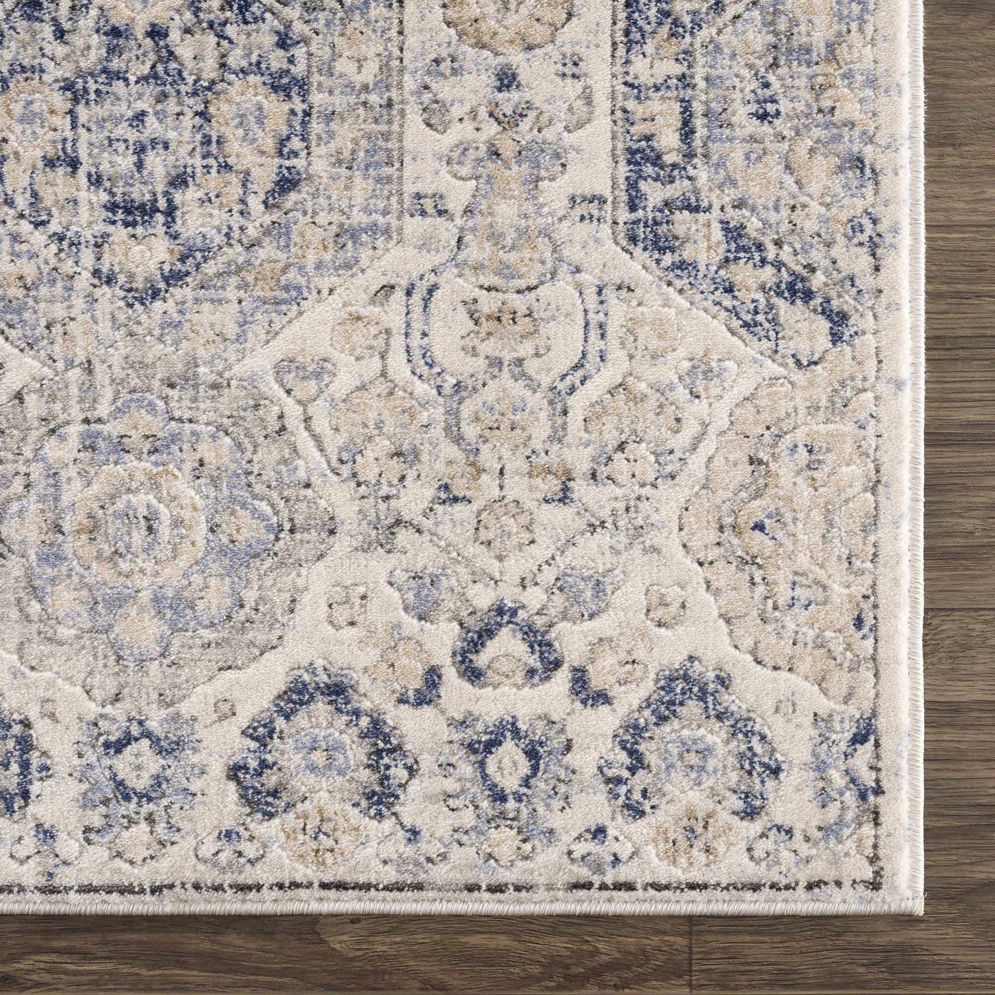 Parkerfield Cream & Blue Area Rug - Traditional Style Rugs - Quahog Bay Bedding