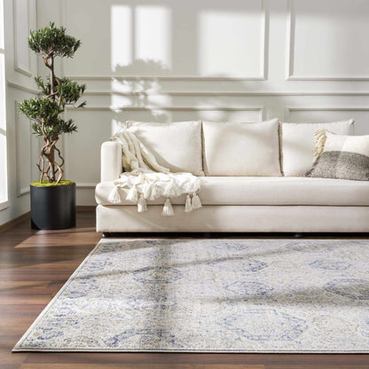 Parkerfield Cream & Blue Area Rug - Traditional Style Rugs - Quahog Bay Bedding