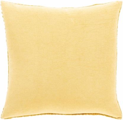 Paulding Textured Yellow Cotton Square Throw Pillow