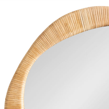 Rahfy Rattan Irregular Round Wall Mirror