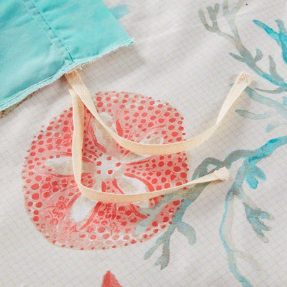 Madison Park Pebble Beach 6 Piece Cotton Sateen Duvet Cover Set - Coral - Quahog Bay Bedding