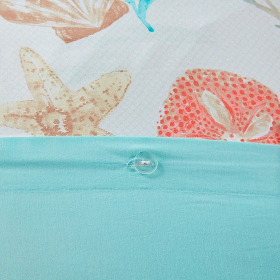 Madison Park Pebble Beach 6 Piece Cotton Sateen Duvet Cover Set - Coral - Quahog Bay Bedding