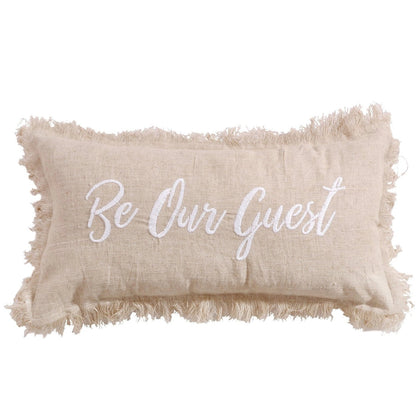 Pembroke Spa Be Our Guest Burlap Pillow - Quahog Bay Bedding