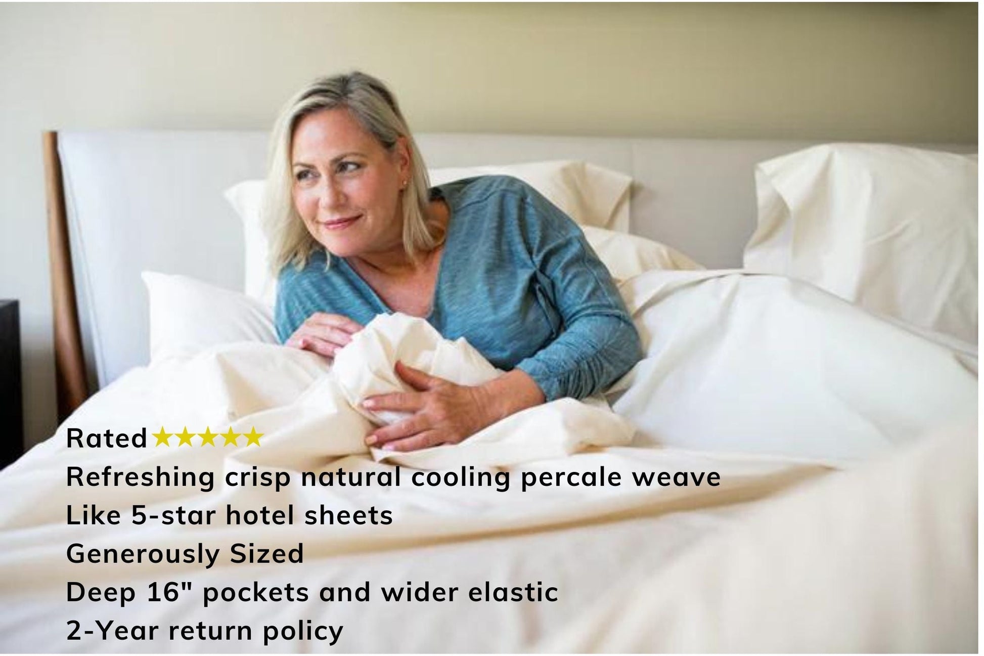 Percale Bed Sheet Set - American Made With USA Grown Cotton - Quahog Bay Bedding