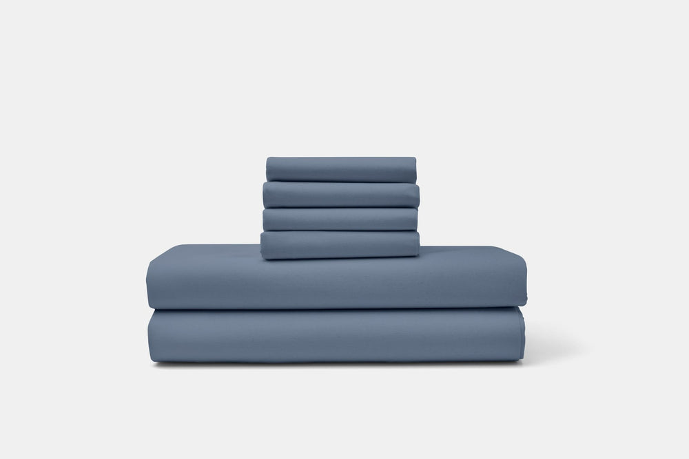 Percale Bed Sheet Set - American Made With USA Grown Cotton - Quahog Bay Bedding