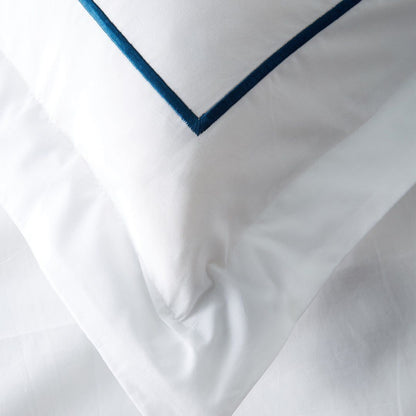 Single Stripe Embroidered Percale Duvet Set