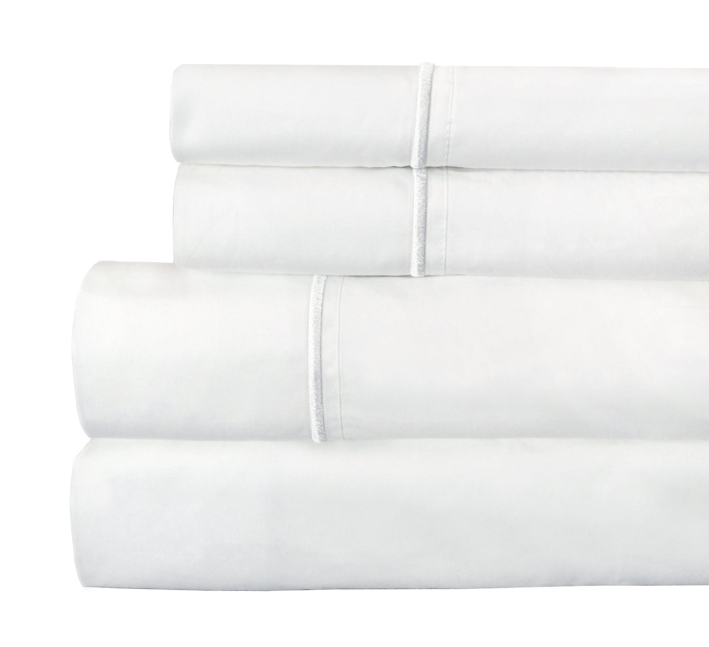 Single Stripe Embroidered 300TC 100% Cotton Percale Sheet Set