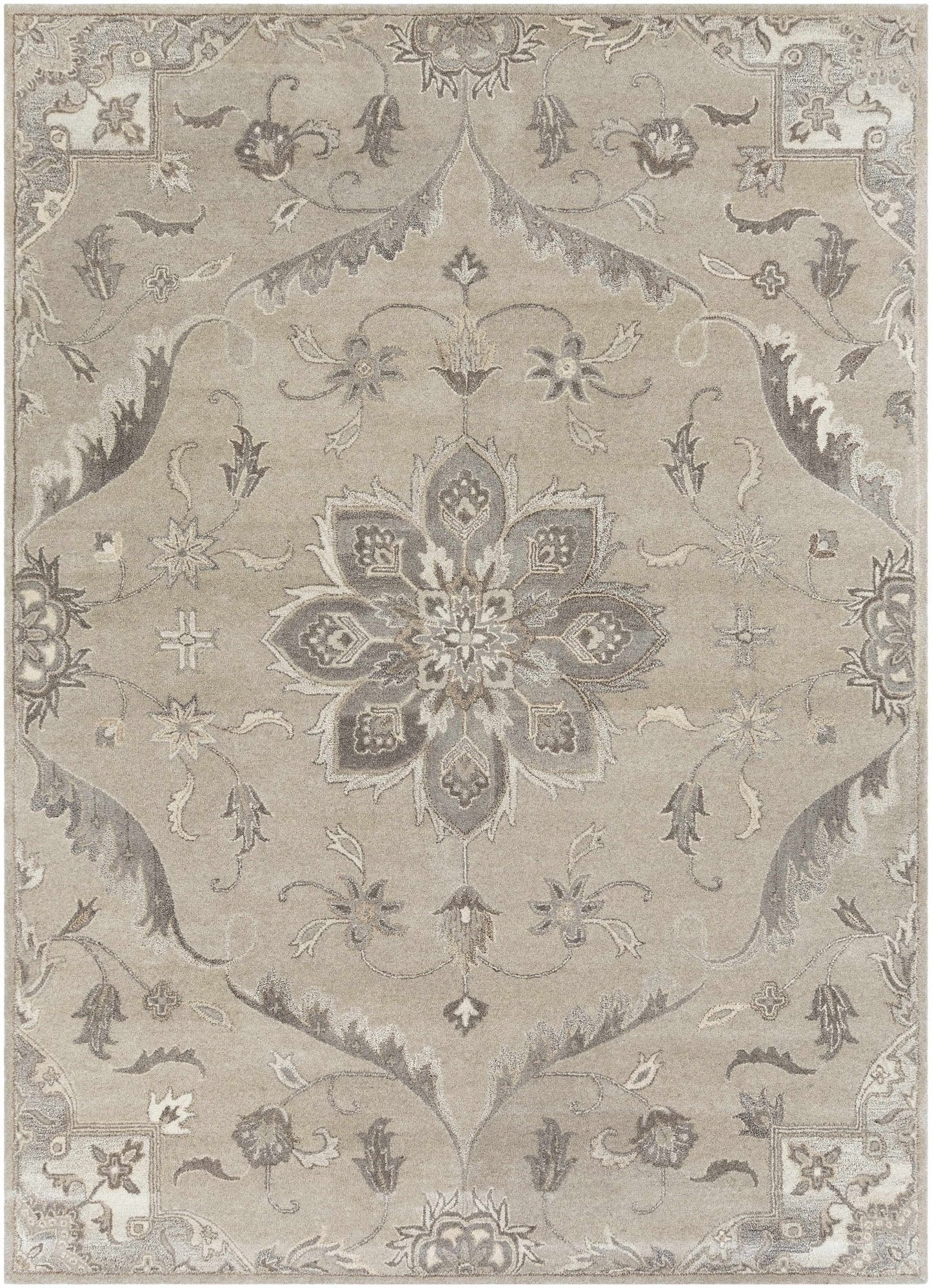 Peterstown Beige Wool Rug - Quahog Bay Bedding