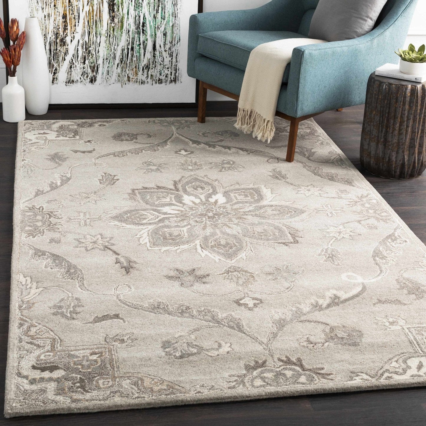 Peterstown Beige Wool Rug - Quahog Bay Bedding