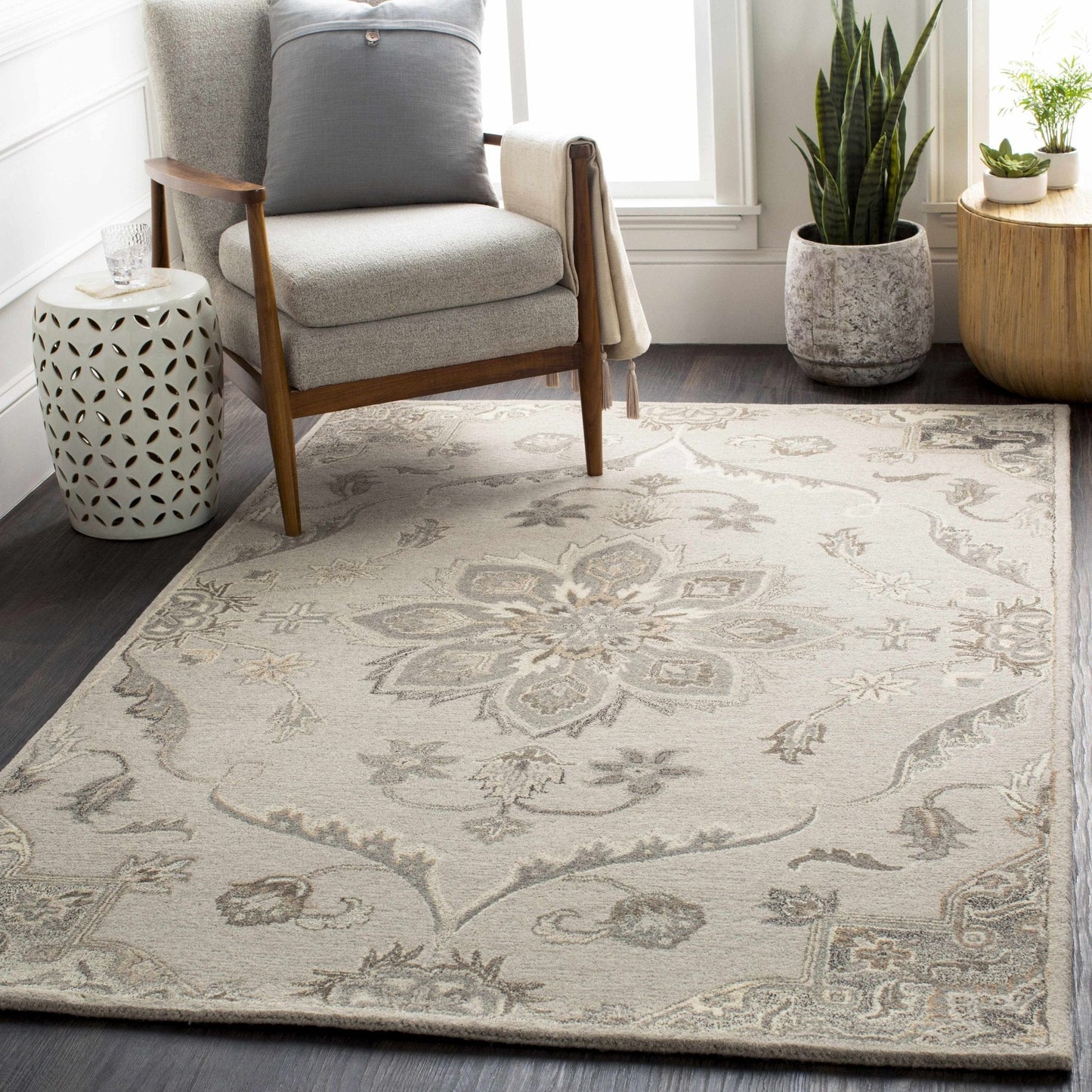 Peterstown Beige Wool Rug - Quahog Bay Bedding
