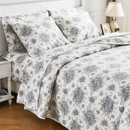 Petit Toile Cotton Flannel Quilt Set - Quahog Bay Bedding