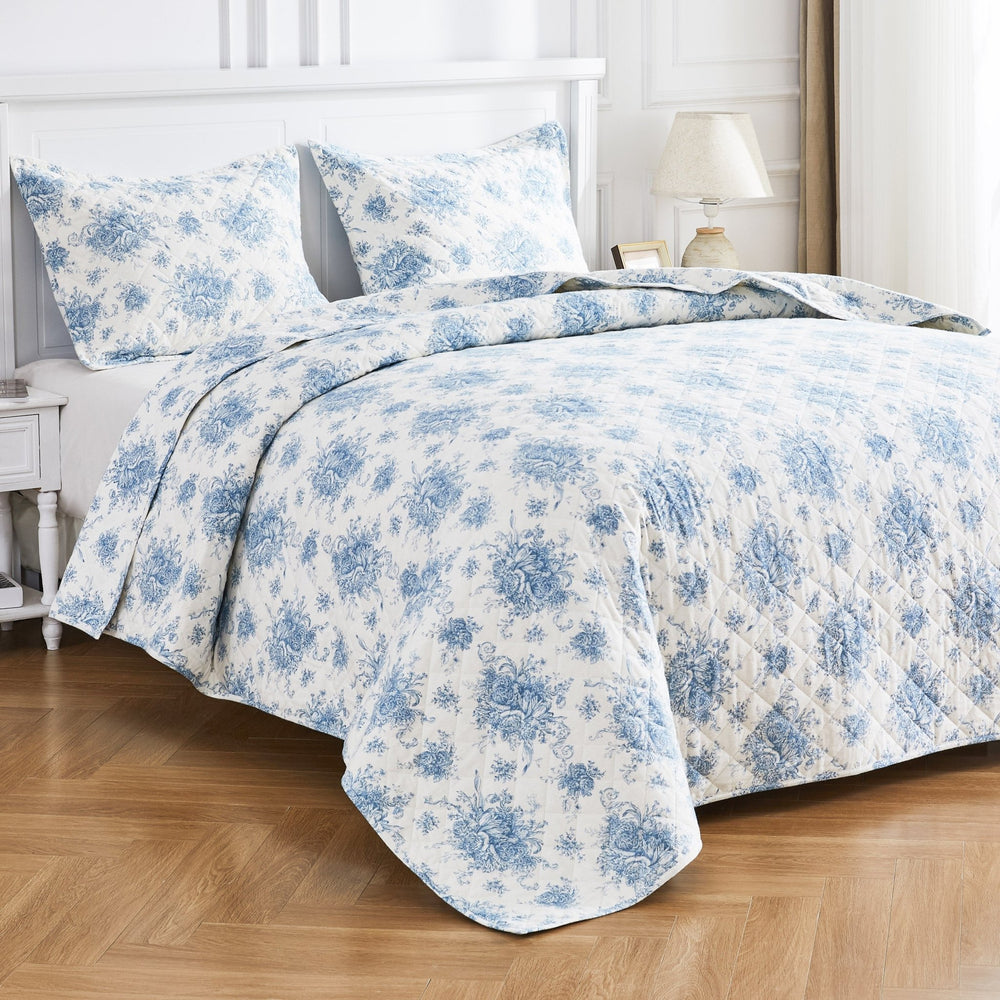 Petit Toile Cotton Flannel Quilt Set - Quahog Bay Bedding