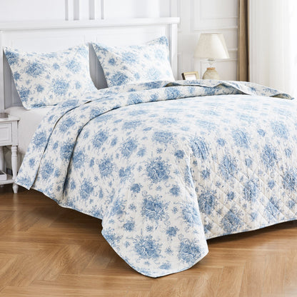 Petit Toile Cotton Flannel Quilt Set - Quahog Bay Bedding