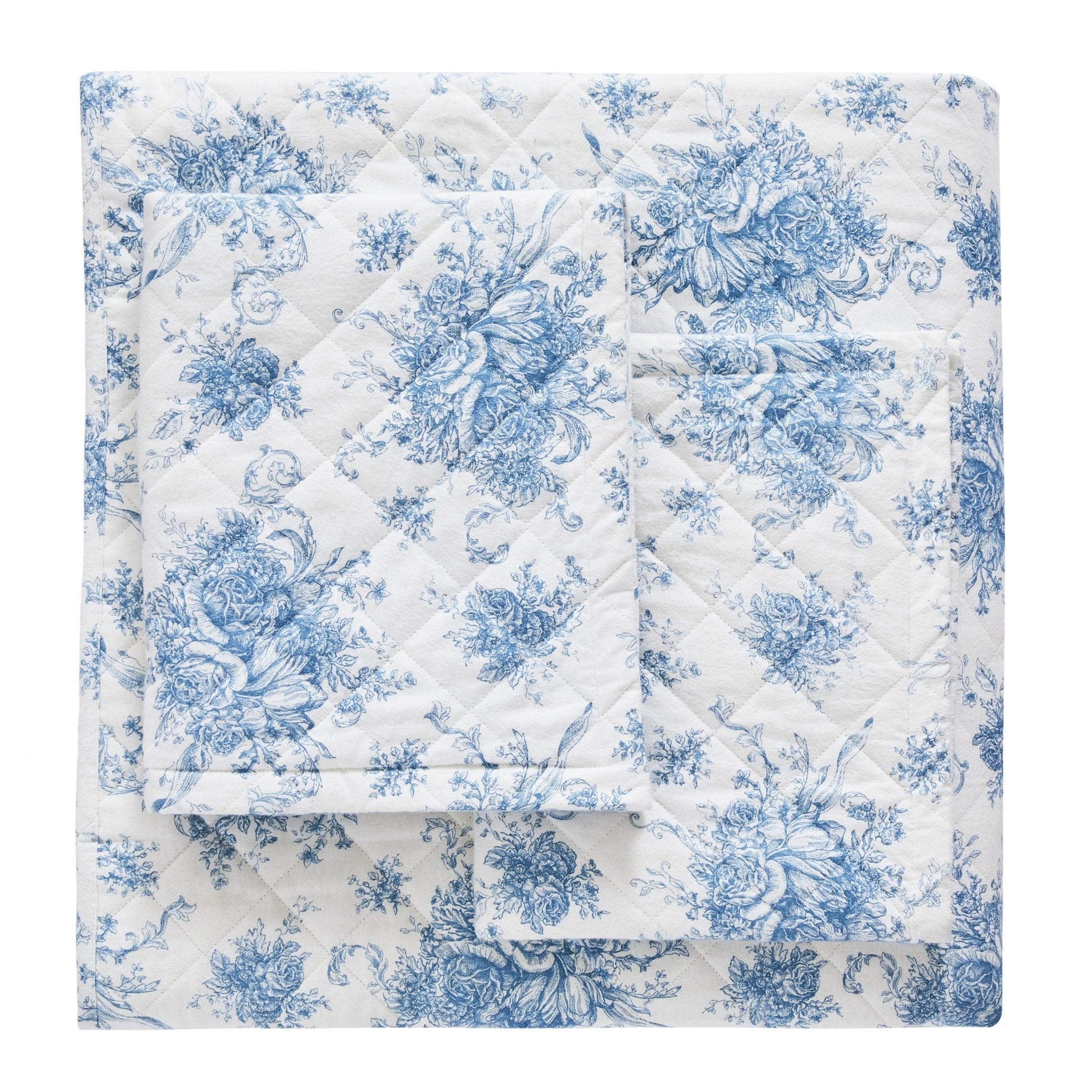 Petit Toile Cotton Flannel Quilt Set - Quahog Bay Bedding