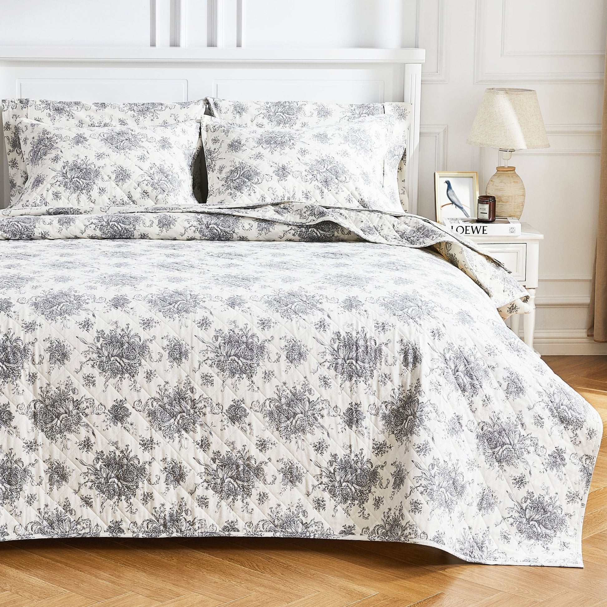 Petit Toile Cotton Flannel Quilt Set - Quahog Bay Bedding