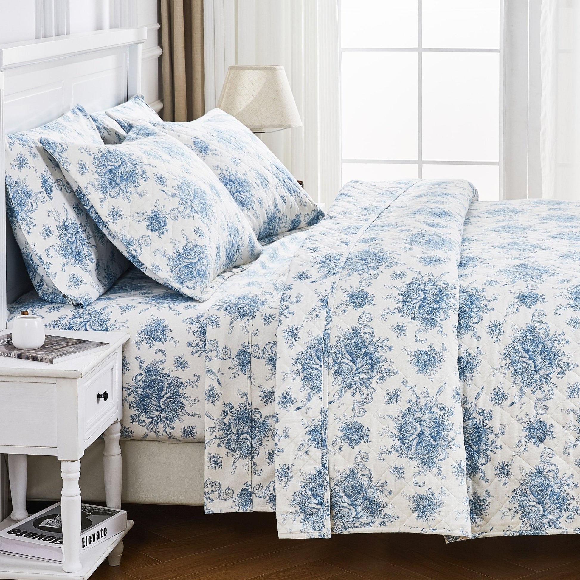 Petit Toile Cotton Flannel Quilt Set - Quahog Bay Bedding