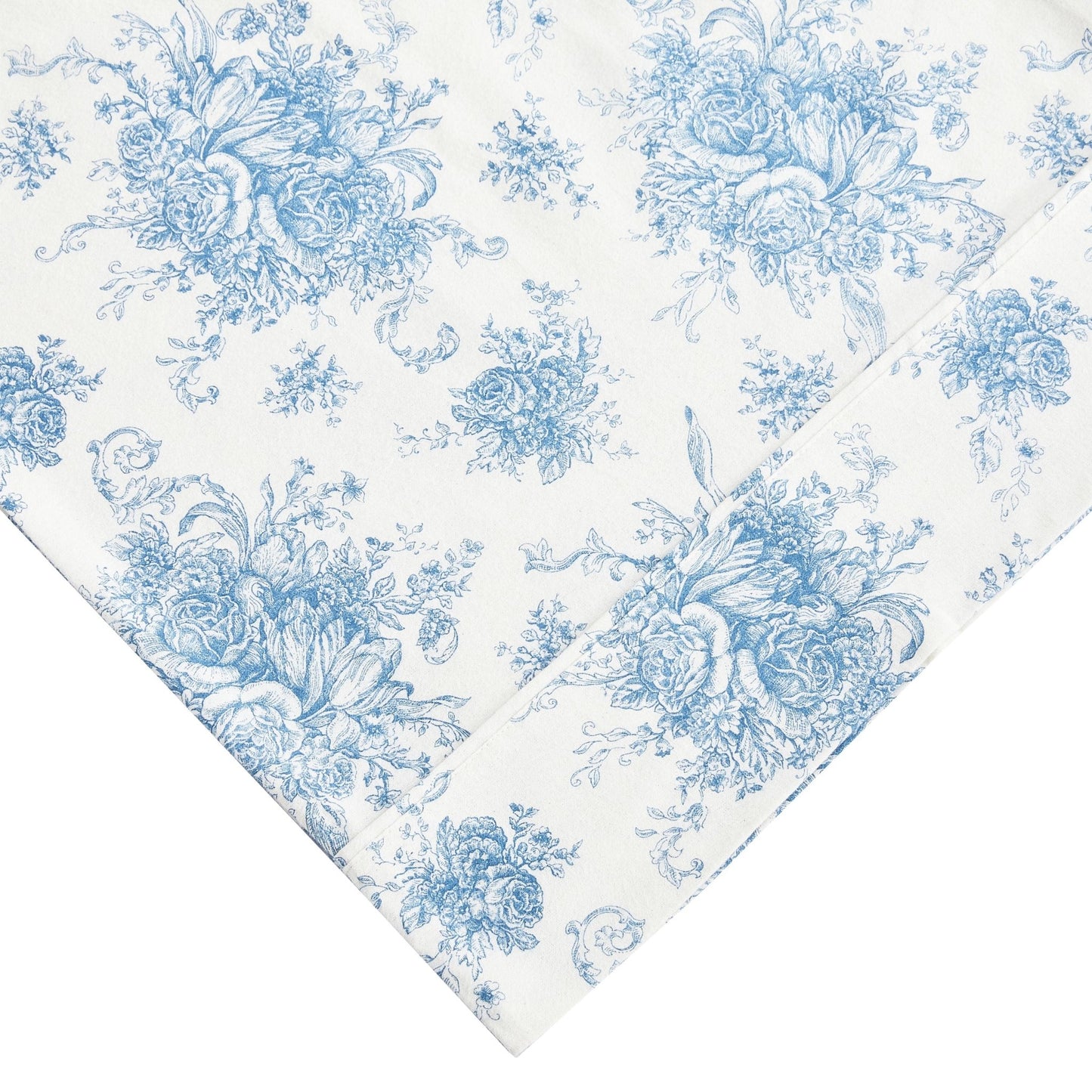 Petit Toile Cotton Print Flannel Sheet Sets - Light Blue And Grey Options - Quahog Bay Bedding