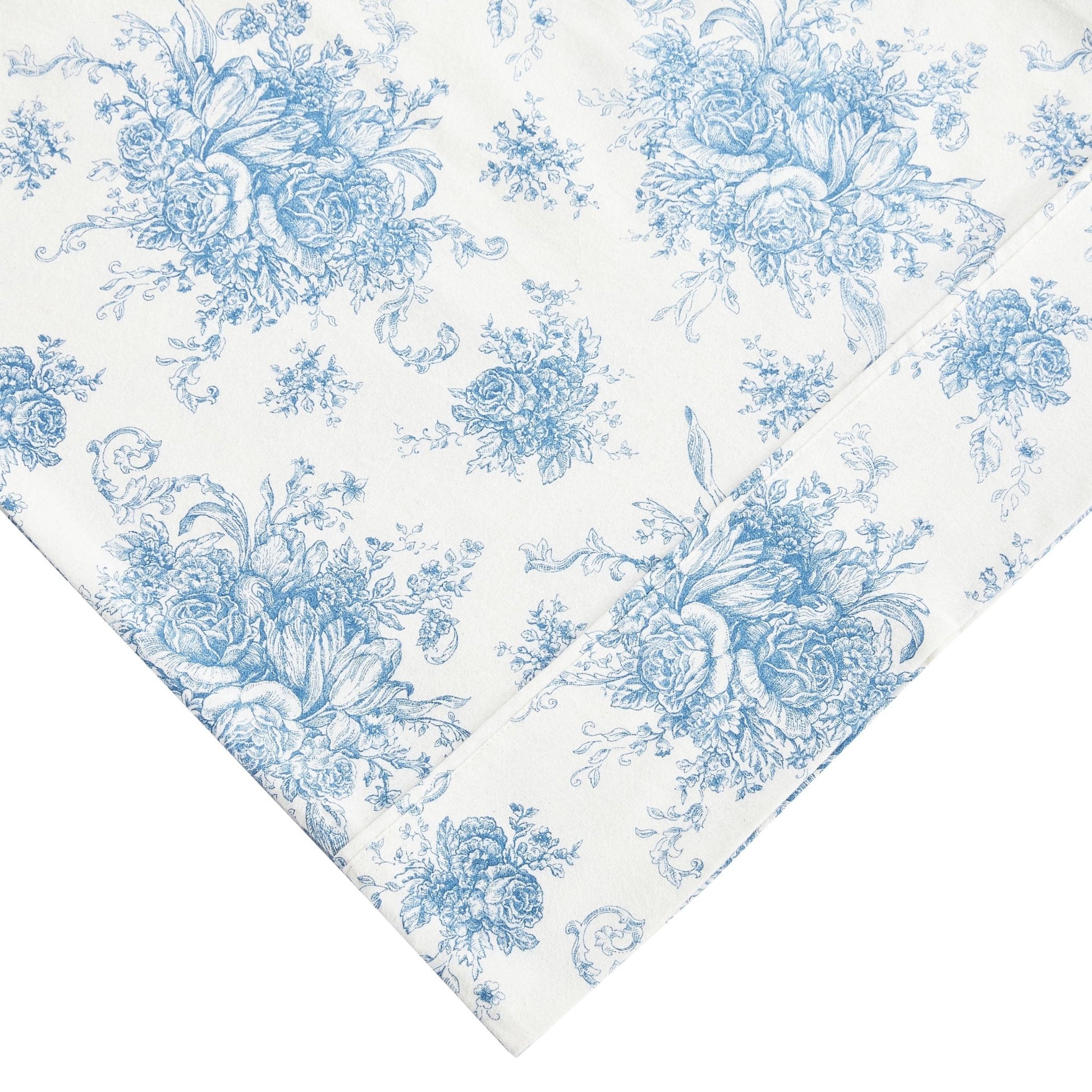 Petit Toile Cotton Print Flannel Sheet Sets - Light Blue And Grey Options - Quahog Bay Bedding