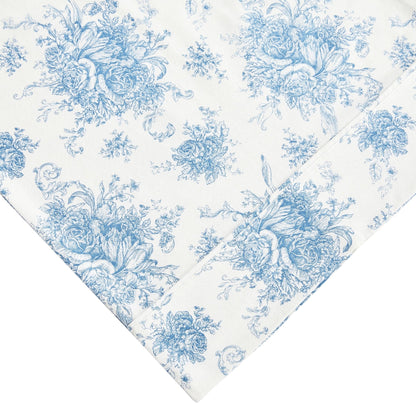 Petit Toile Cotton Print Flannel Sheet Sets - Light Blue And Grey Options - Quahog Bay Bedding