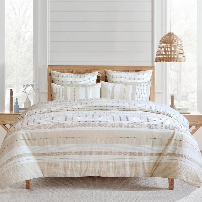 Pickford 100% Cotton Duvet Cover Set - Coastal Bedding Sets - Beige - Quahog Bay Bedding