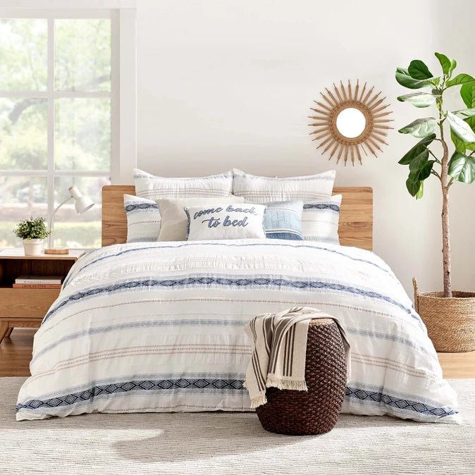 Pickford Cotton Comforter Set - Coastal & Nautical Bedding Sets - Blue - Quahog Bay Bedding