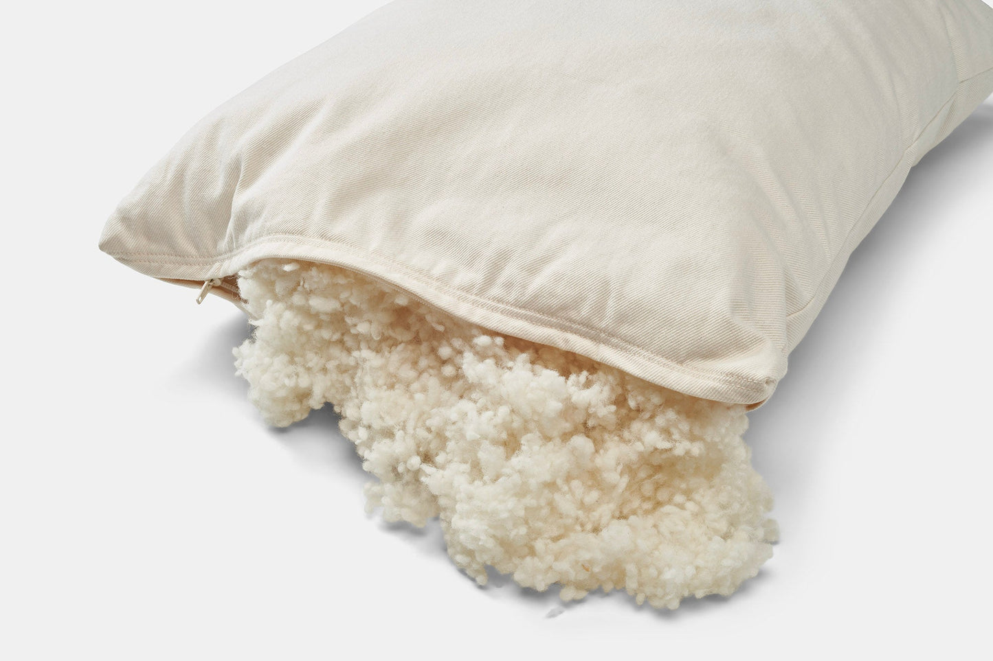 Natural Cotton Pillow With Wool Filling - Made in the USA