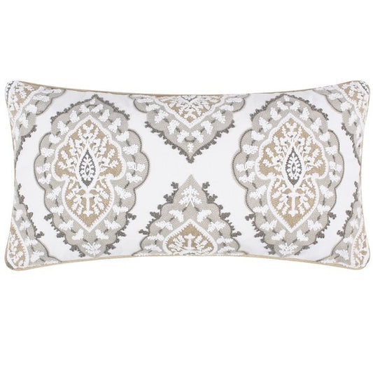 Pisa Embroidered Pillow - Floral Accent Pillows - Quahog Bay Bedding