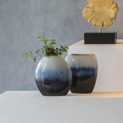 Pitfour Blue White Ceramic Vase Set - Quahog Bay Bedding