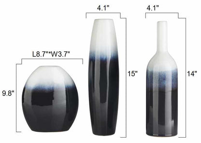 Pitfour Blue White Ceramic Vase Set - Quahog Bay Bedding