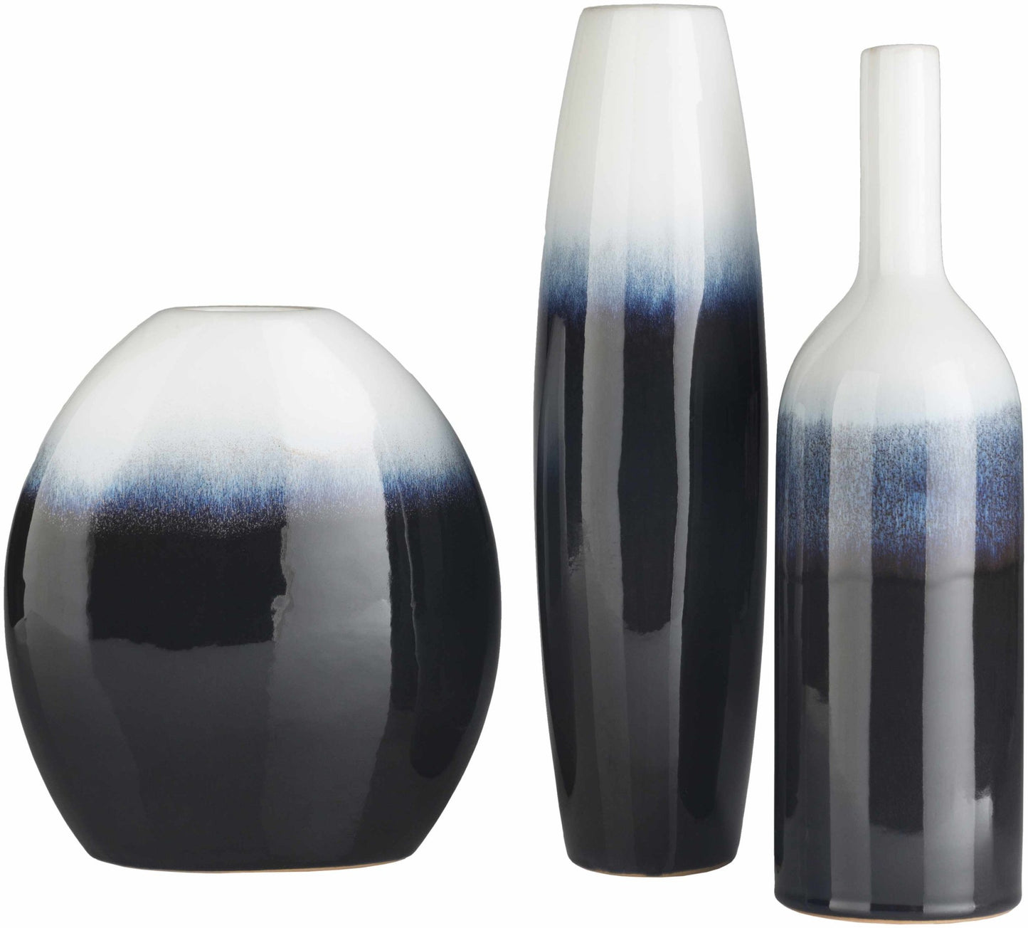 Pitfour Blue White Ceramic Vase Set - Quahog Bay Bedding