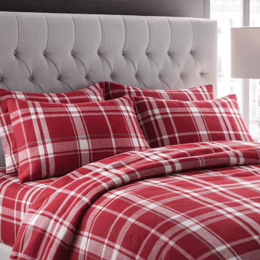 Plaid Organic Flannel Sheet Set - 100% Organic Cotton - Quahog Bay Bedding