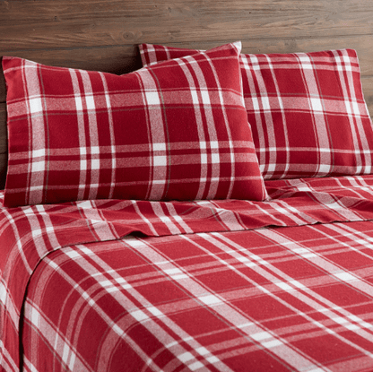 Plaid Organic Flannel Sheet Set - 100% Organic Cotton - Quahog Bay Bedding