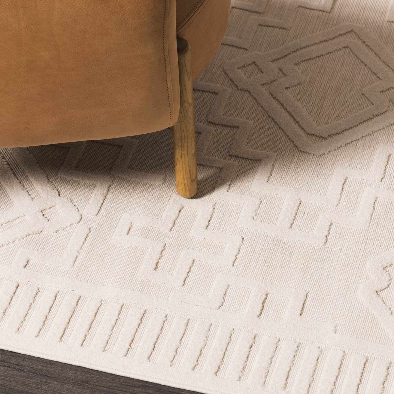 Plumtree 3D White Outdoor Rug - Quahog Bay Bedding