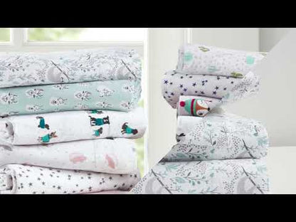 Intelligent Design Cozy Soft Cotton Flannel Printed Sheet Set