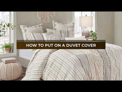 Suzanna Cotton Boho Medallion Duvet Cover Set - Taupe
