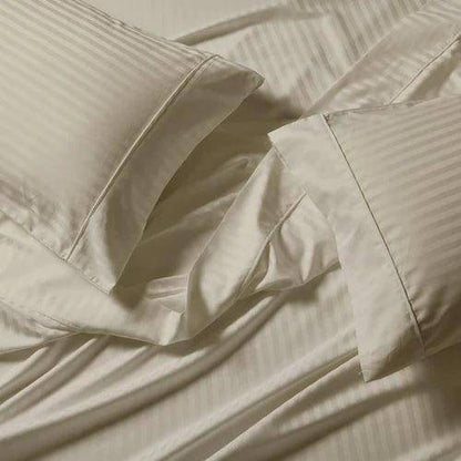 CinchFit USA No Tear Stripe 600TC 100% Cotton Split & Split Top Sheets For Adjustable Beds - Quahog Bay Bedding