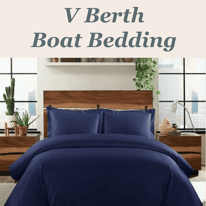 V Berth Boat Bedding - 600TC 100% Cotton Duvet Set 3PC Boat Bedding