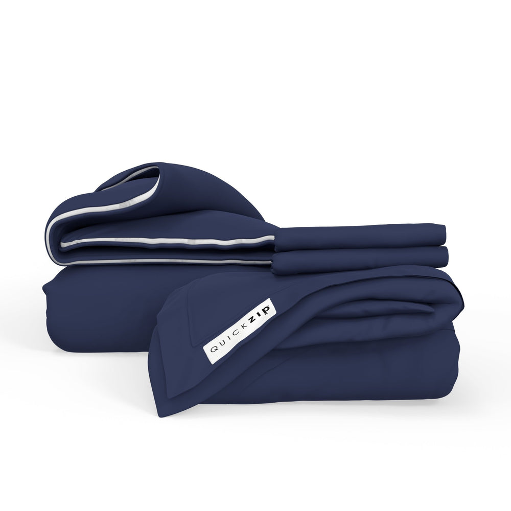 QuickZip Duvet Bundle (1x Zip Sheet) - Percale - Quahog Bay Bedding