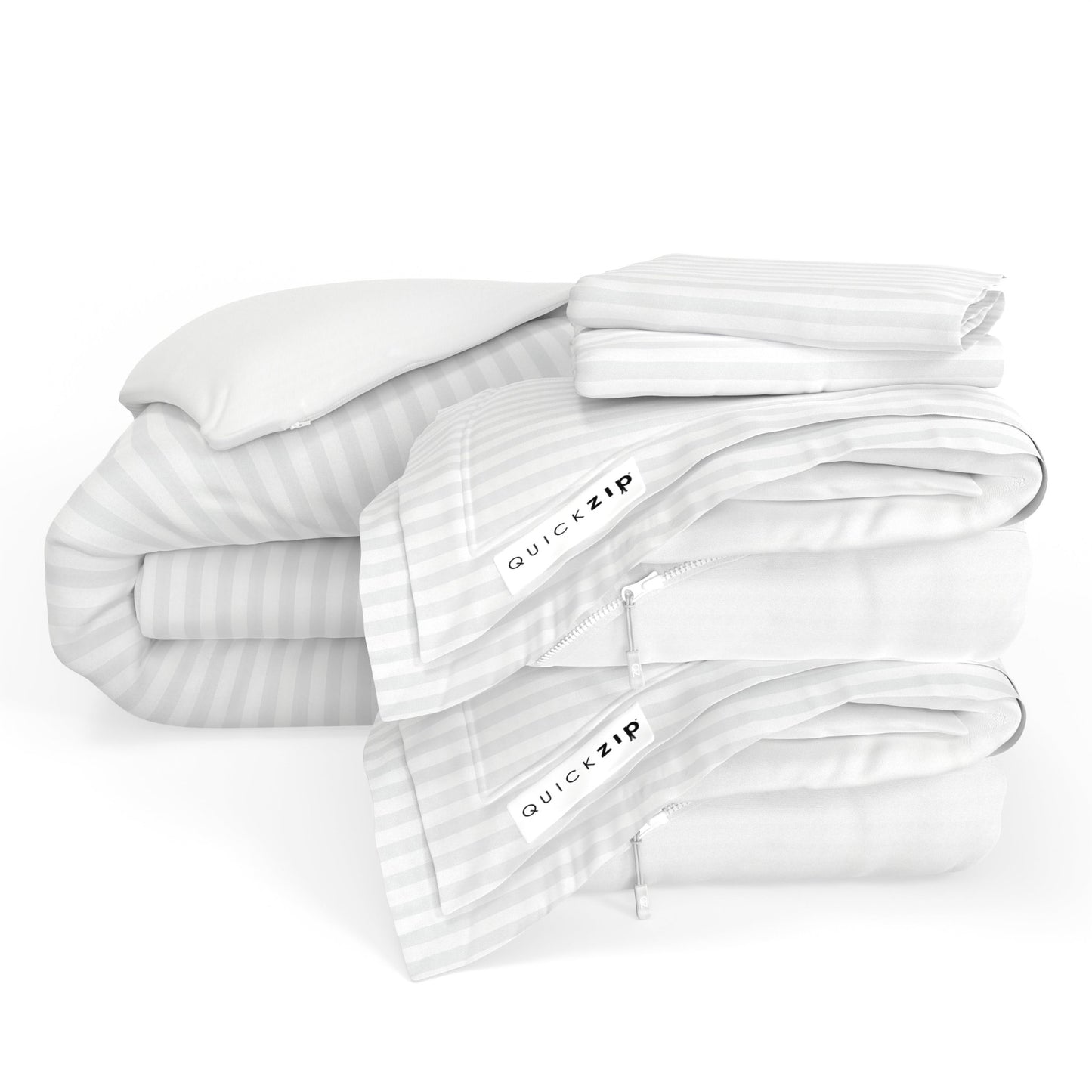 QuickZip Duvet Bundle - Base, Fitted Sheet And Duvet Cover Set - ComfortCore - Quahog Bay Bedding