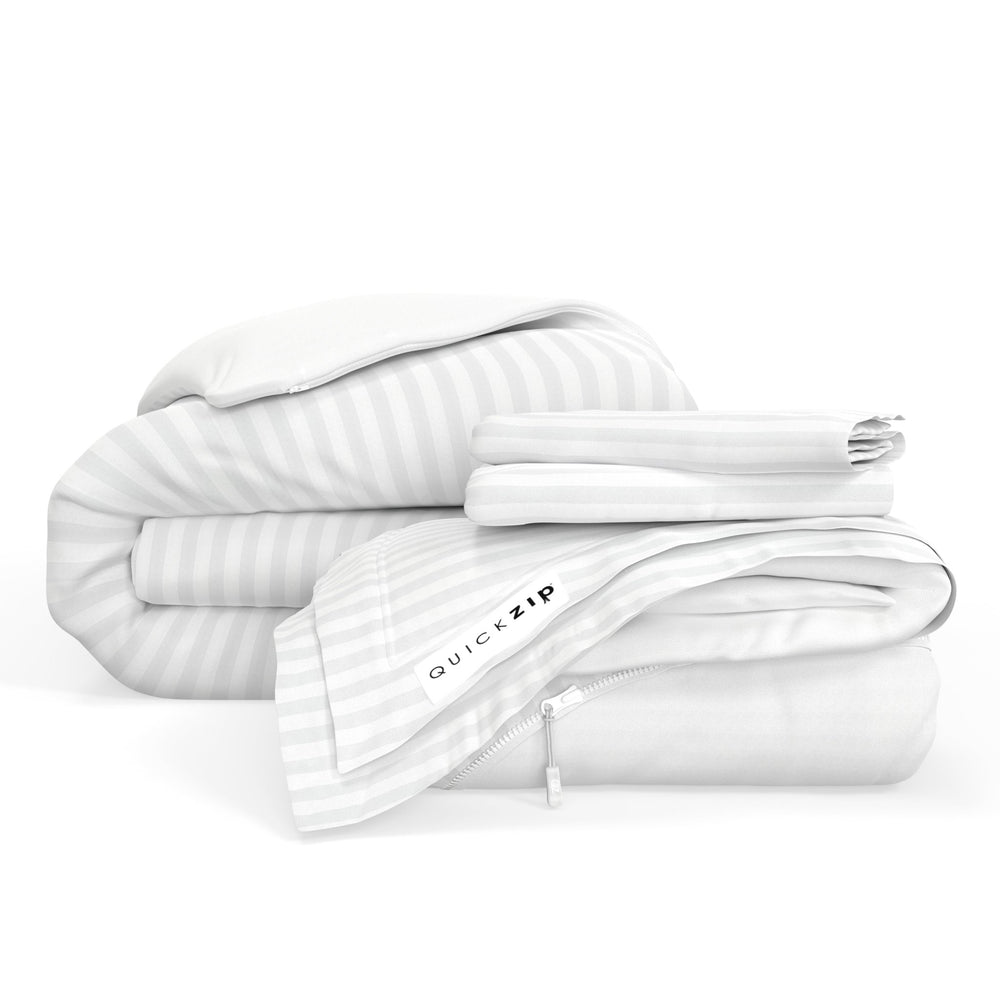 QuickZip Duvet Bundle - Base, Fitted Sheet And Duvet Cover Set - ComfortCore - Quahog Bay Bedding