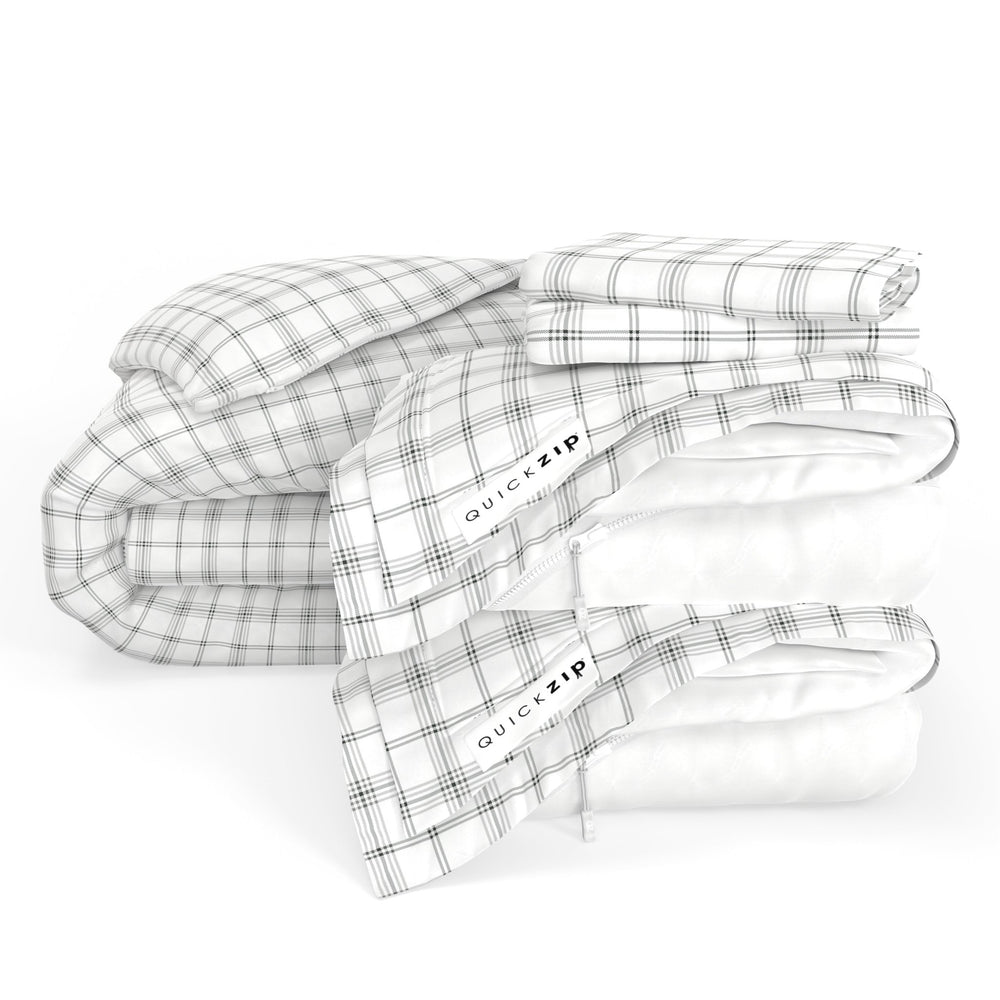 QuickZip Duvet Bundle - Base, Zip Sheet, Duvet And Pillowcases - Twilluxe Flannel - Quahog Bay Bedding
