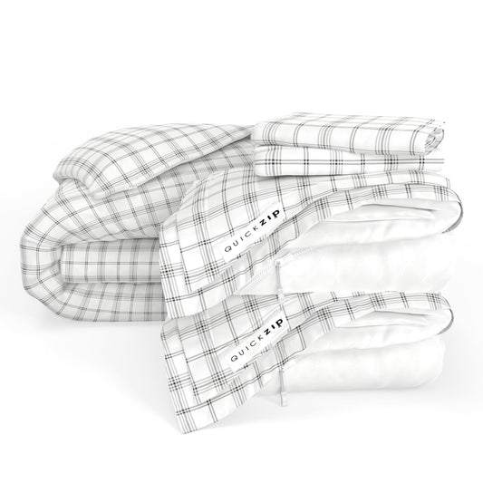 QuickZip Duvet Bundle - Base, Zip Sheet, Duvet And Pillowcases - Twilluxe Flannel - Quahog Bay Bedding