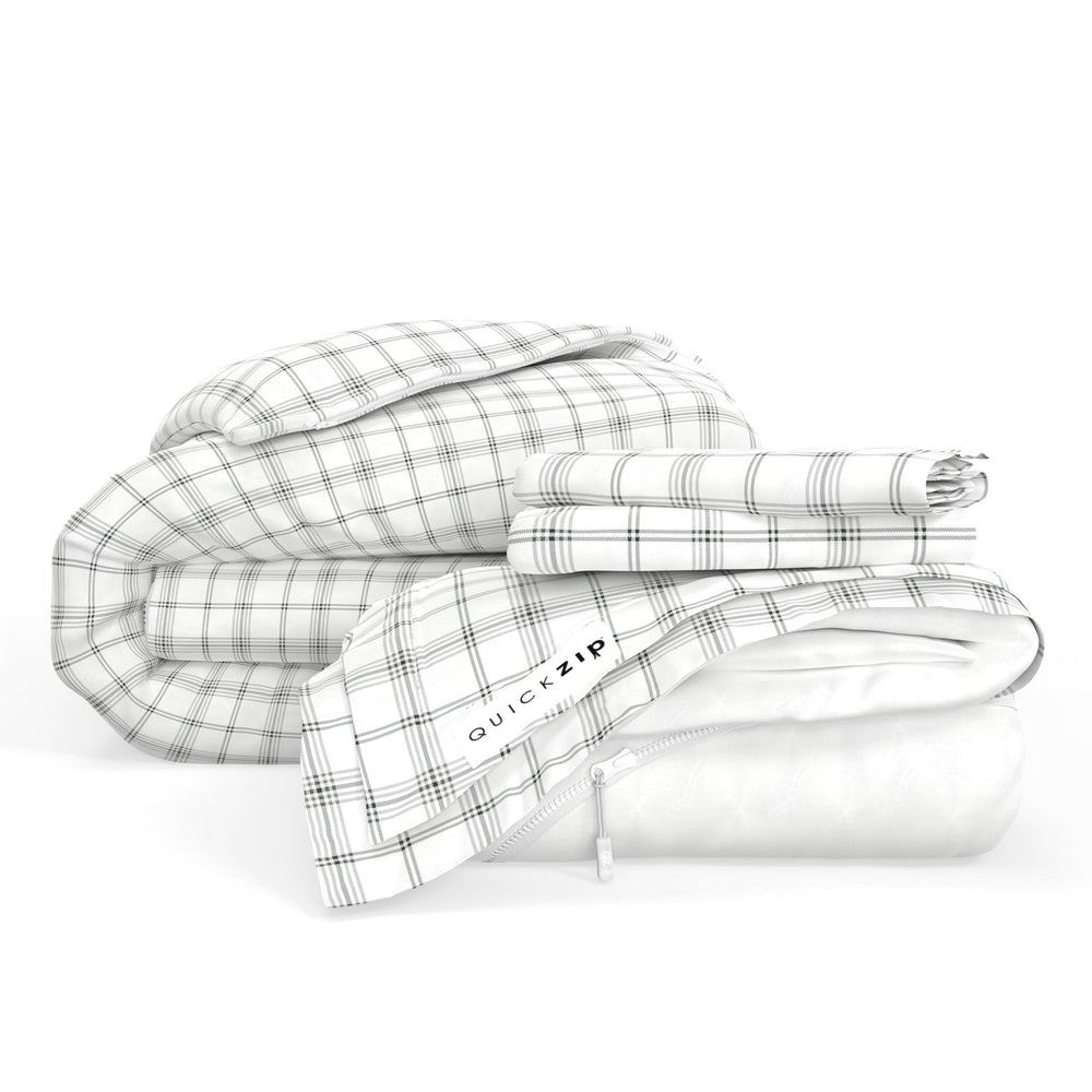 QuickZip Duvet Bundle - Base, Zip Sheet, Duvet And Pillowcases - Twilluxe Flannel - Quahog Bay Bedding