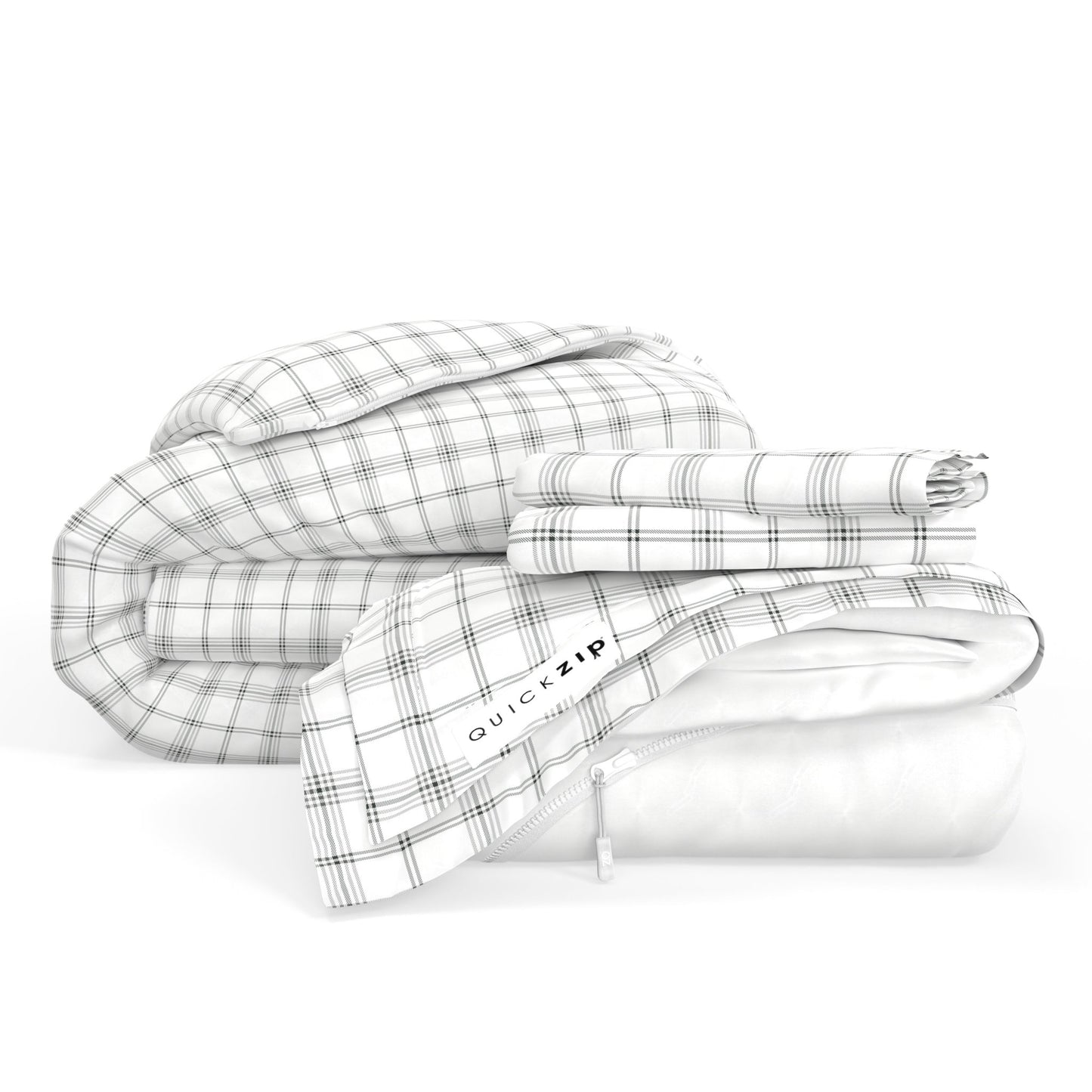 QuickZip Duvet Bundle - Base, Zip Sheet, Duvet And Pillowcases - Twilluxe Flannel - Quahog Bay Bedding